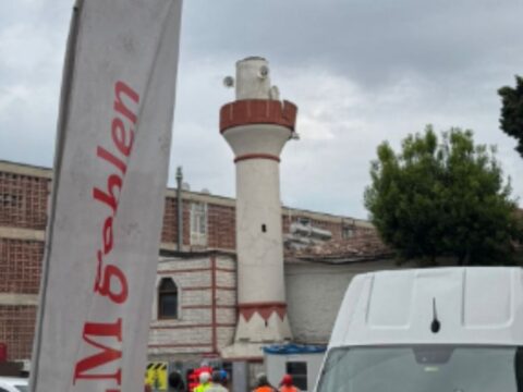 Atlamataşı Camii’nin Minaresi İnşaat Kazası Sonucu Yıkıldı